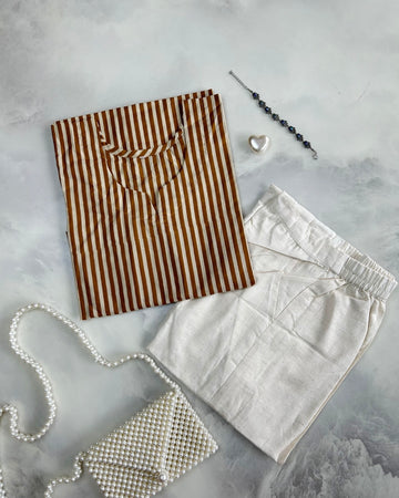 Printed Cotton Kurta With Straight Pant