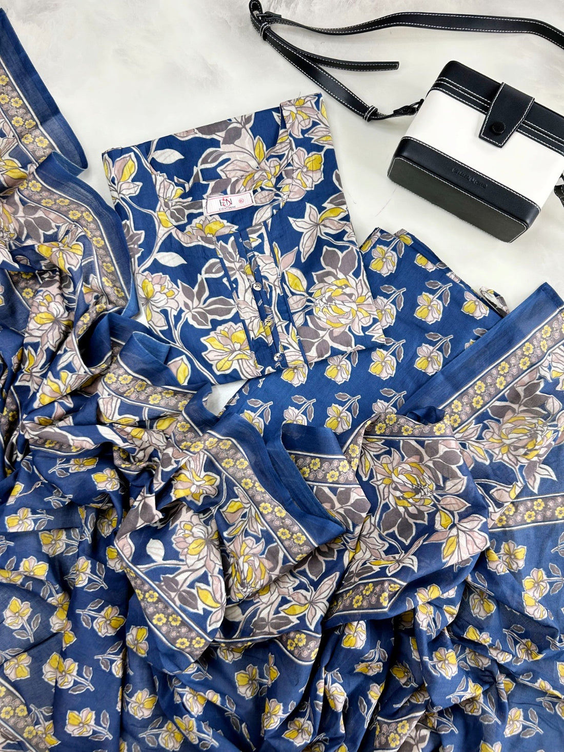 Printed Straight Dupatta Set