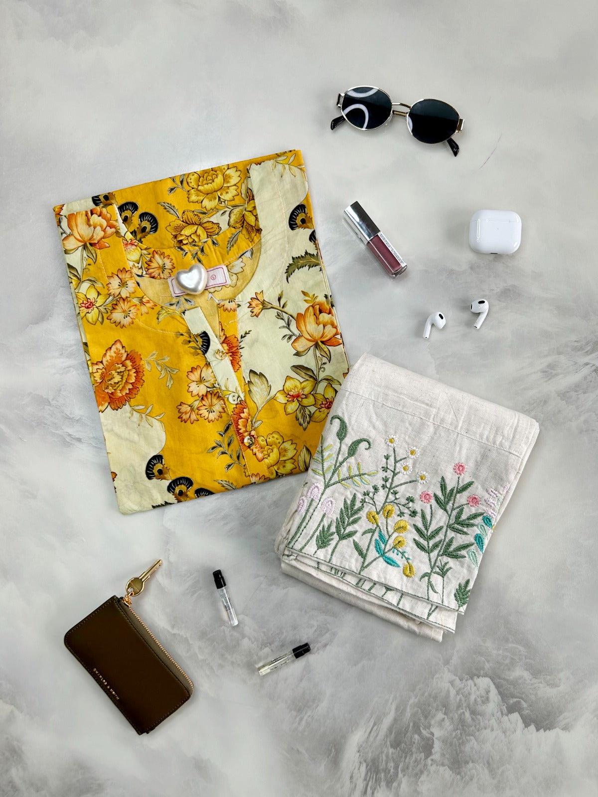 Printed Straight Cotton Kurta With Embroidery Pant