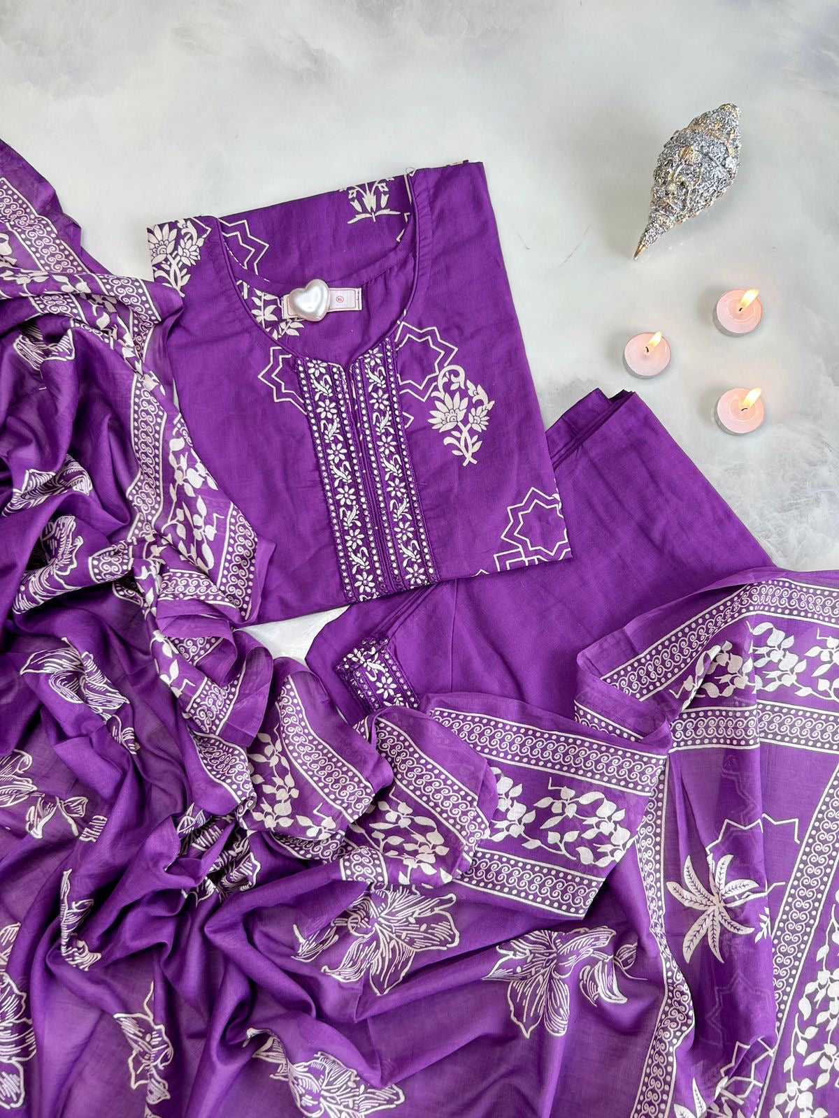 Pure Cotton Straight Dupatta Set