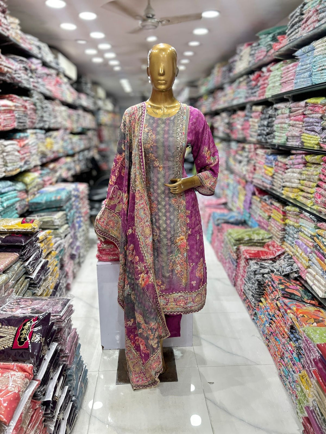 Embroidered Straight Dupatta Set