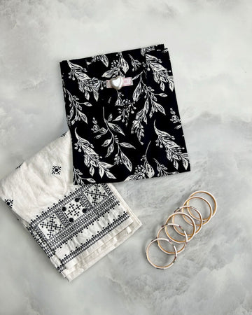 Printed Cotton Kurta with Embroidery Pant