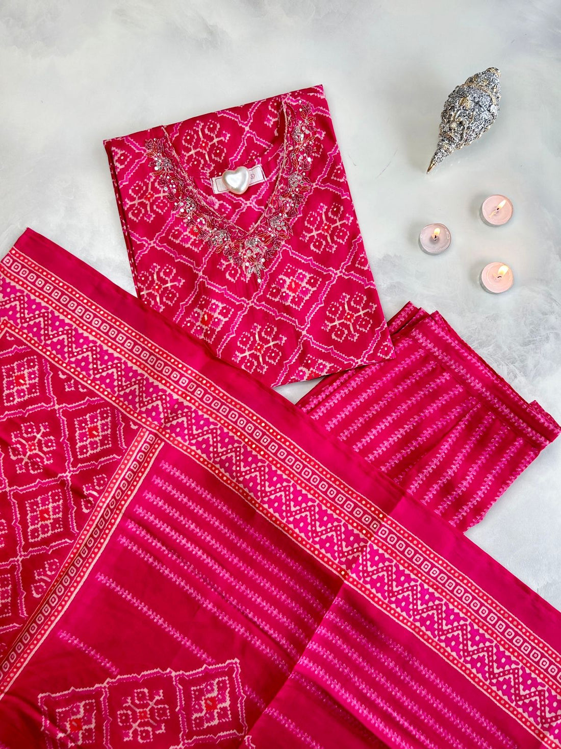 Pure Cotton Straight Dupatta Set