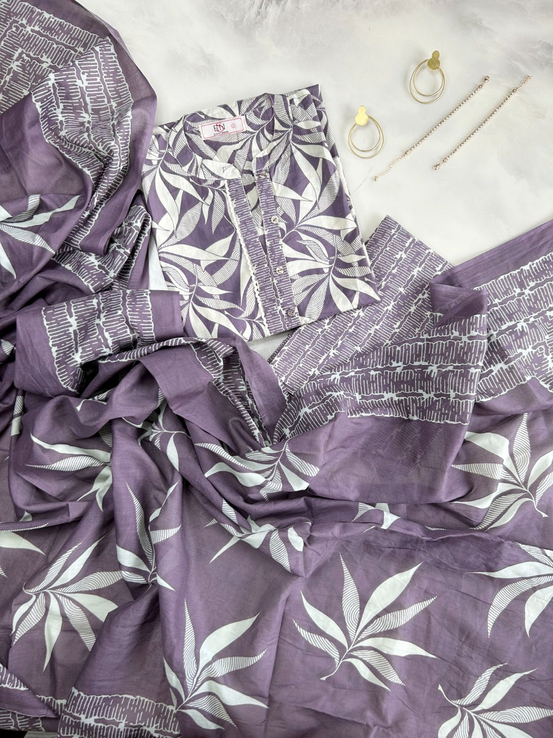 Printed Straight Dupatta Set