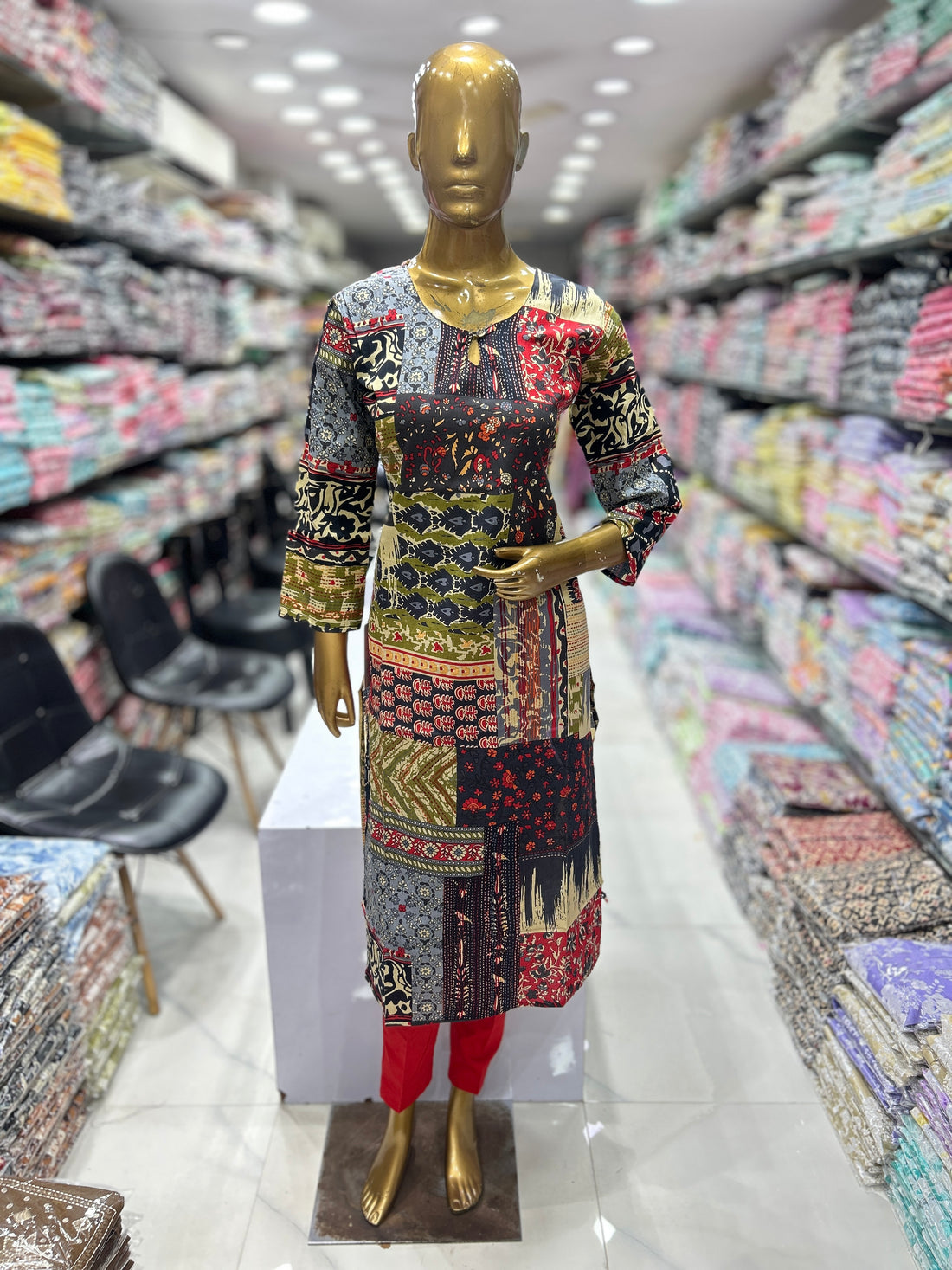 Printed Straight Cotton With Pant