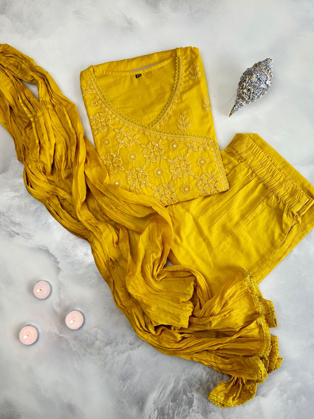 Pure Cotton Straight Dupatta Set