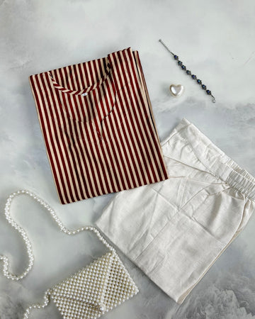 Printed cotton kurta With straight Pant