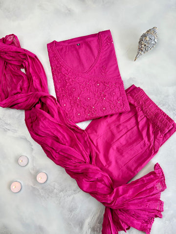 Pure Cotton Straight Dupatta Set