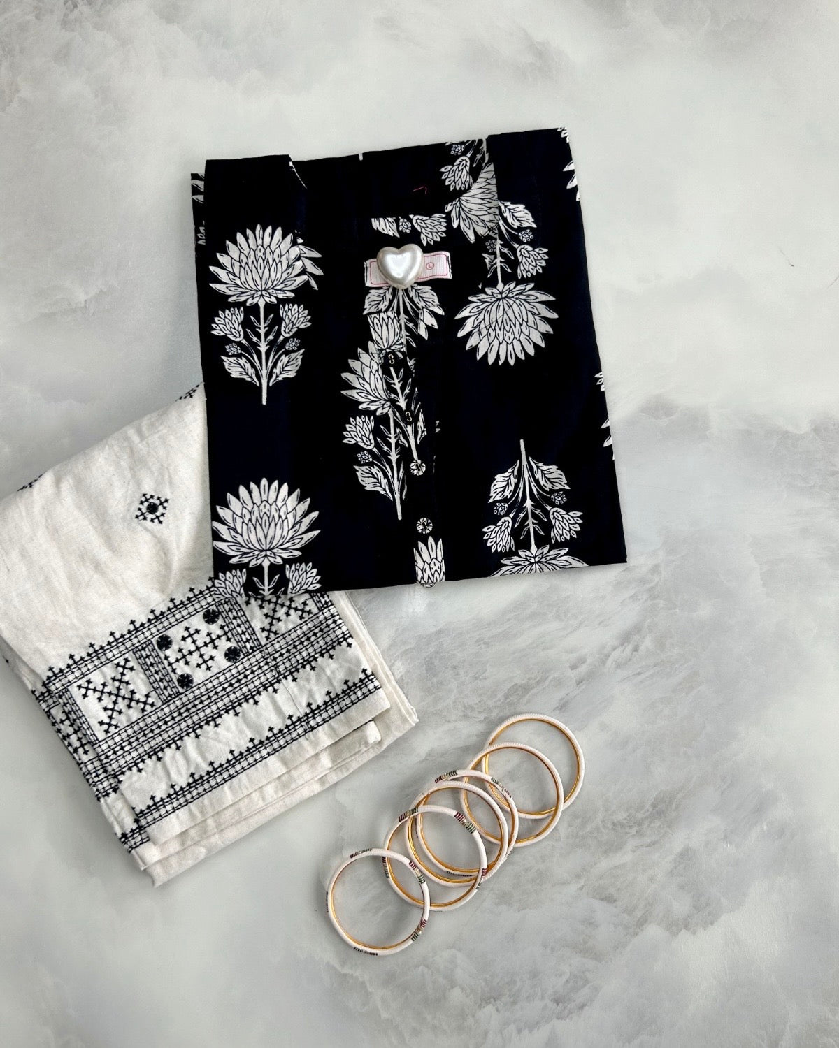 Printed Straight Kurta With Embroidery Pant