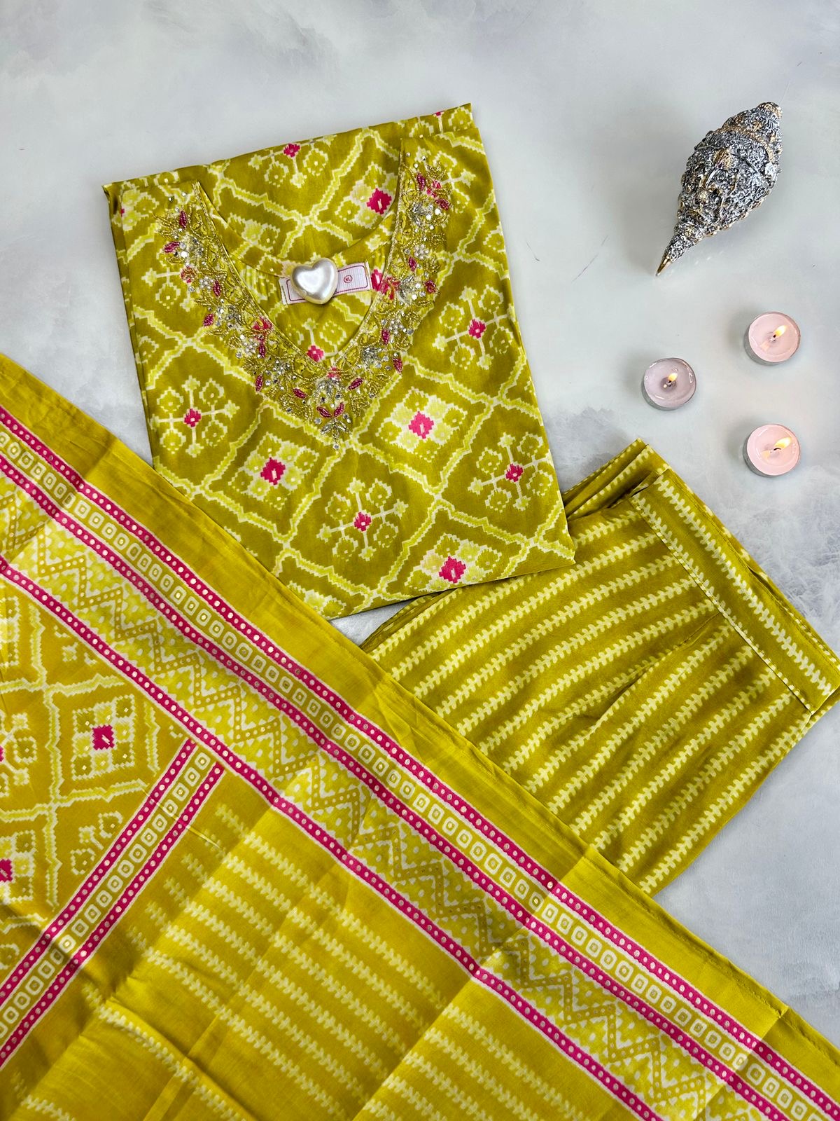 Pure Cotton Straight Dupatta Set