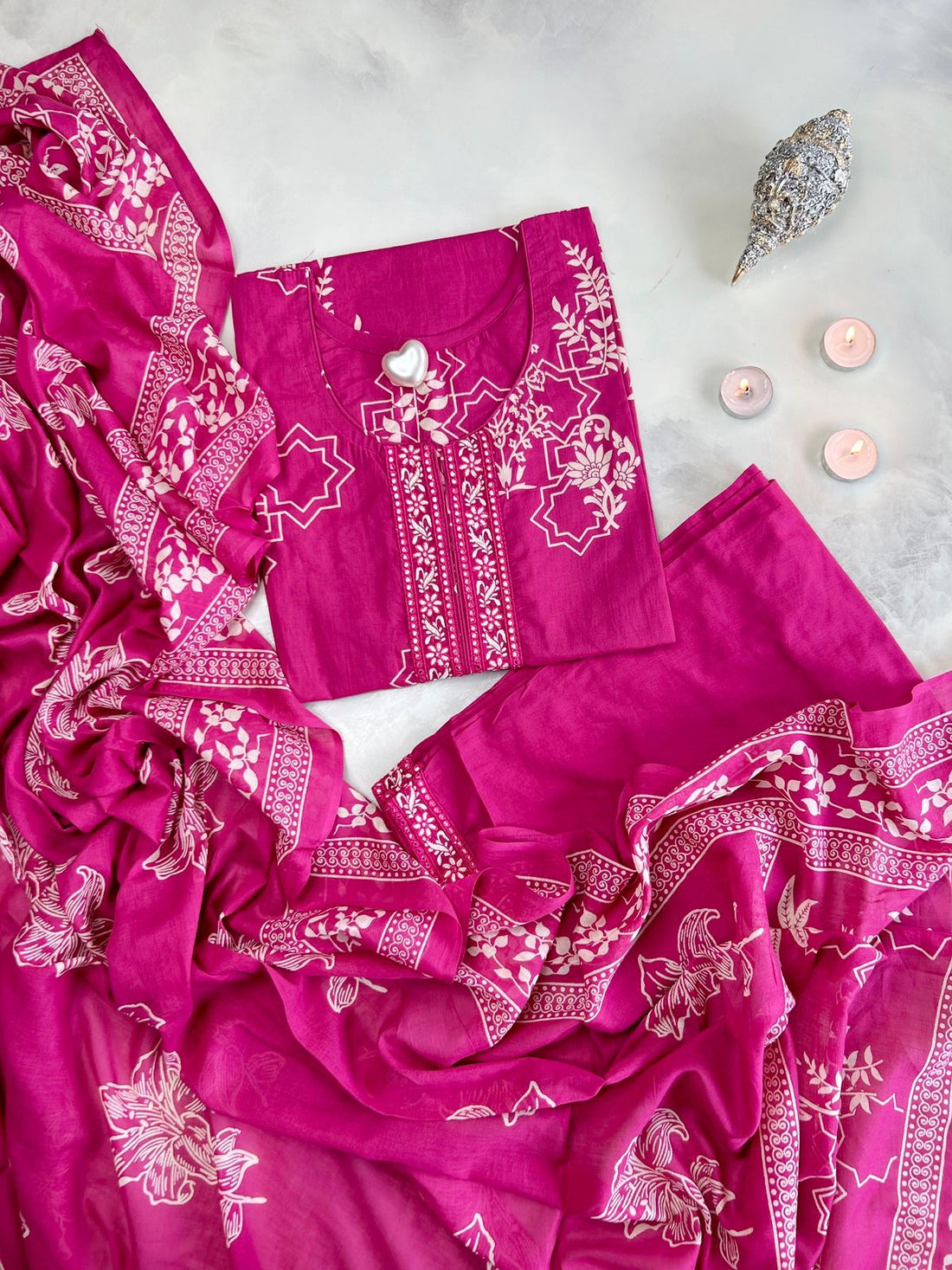 Pure Cotton Straight Dupatta Set