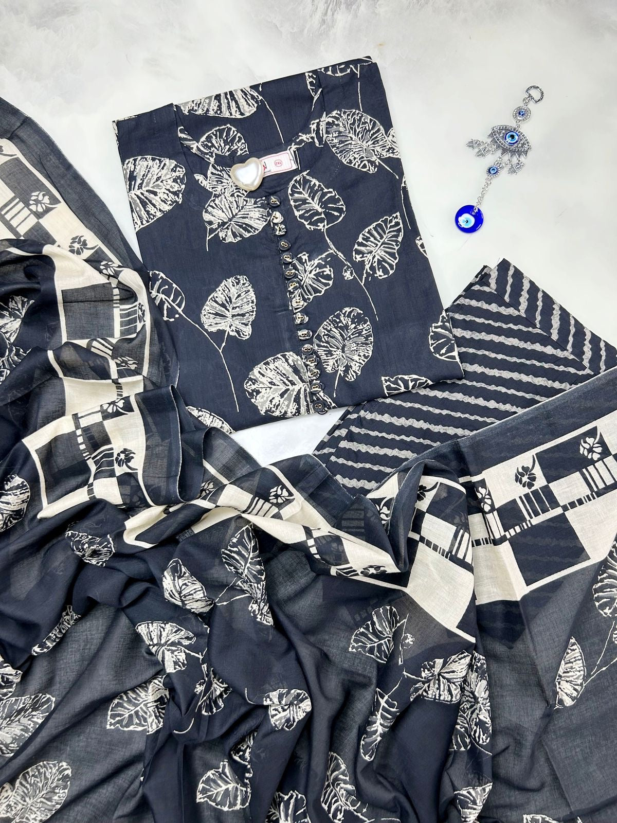 Printed Cotton Dupatta Set