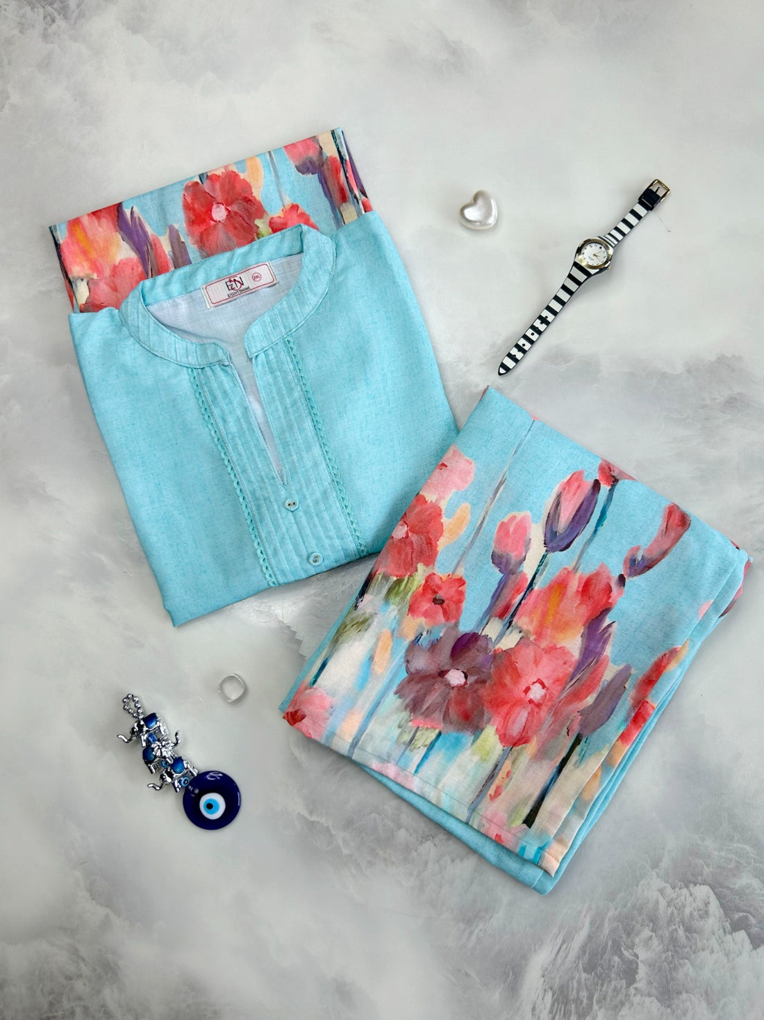 Printed Cotton Kurta With Straight Pant
