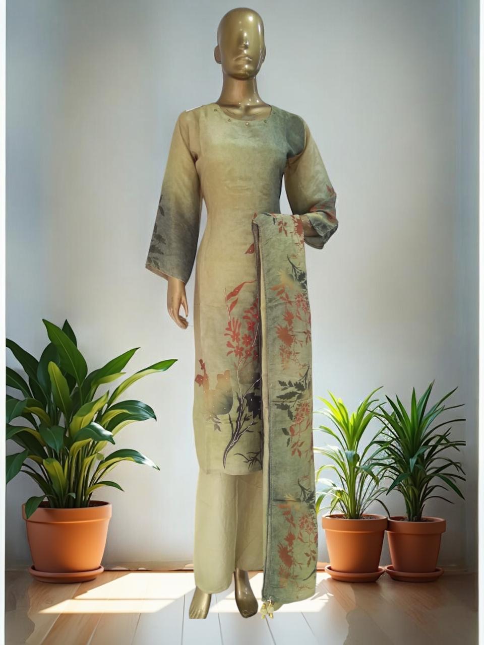 Embroidered Straight Dupatta Set